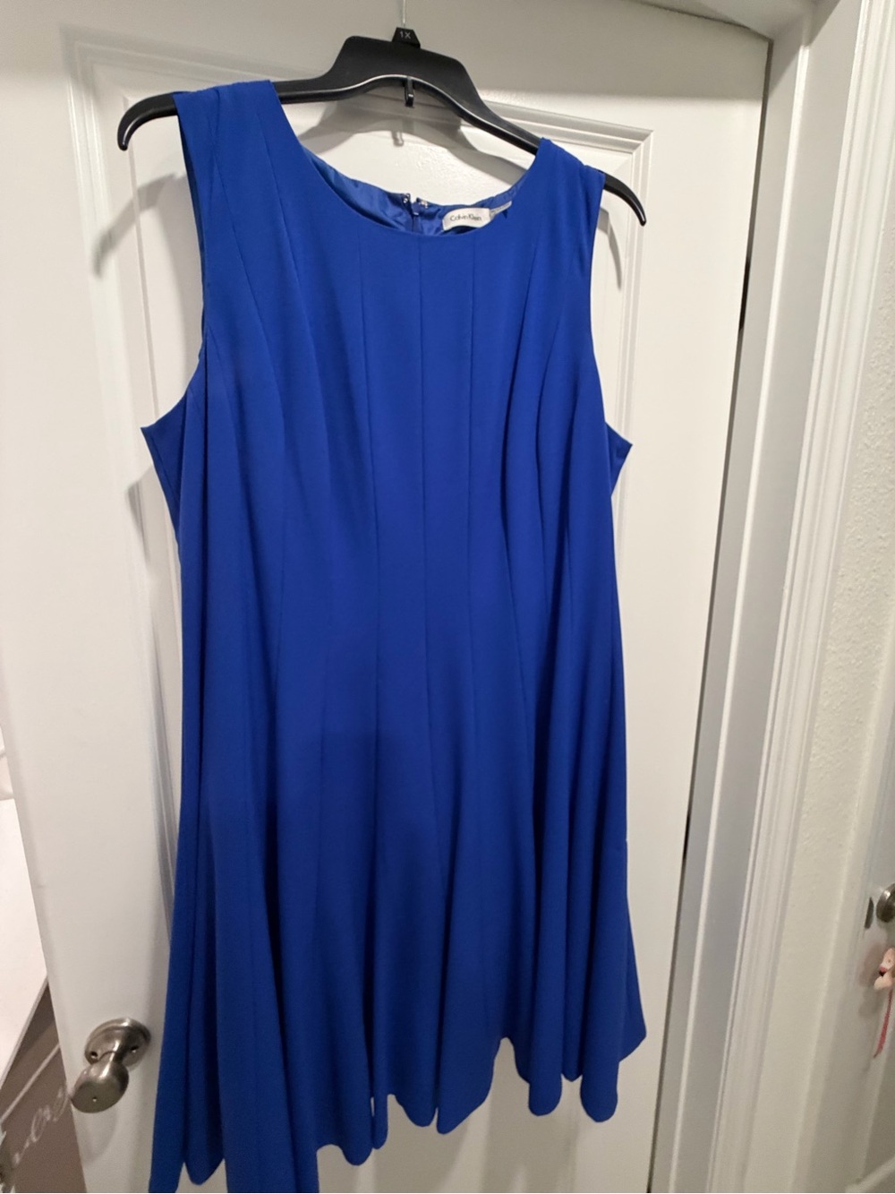 Calvin Klein Royal Blue Sleeveless Fit-and-Flare Dress
